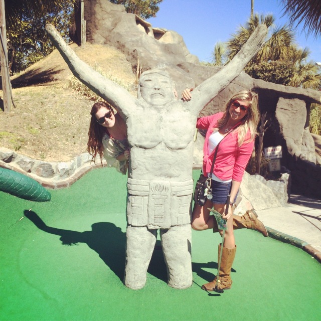 Christian and I and our new friend on the course.